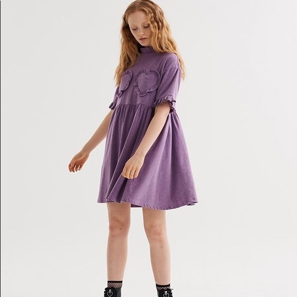 purple frilly dress